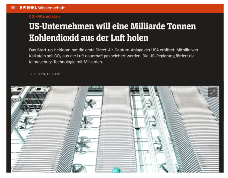 Der Spiegel presents Heirloom, Portfolio Company of AENU