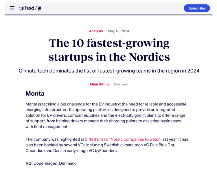 The fastest growing startups by Sifted