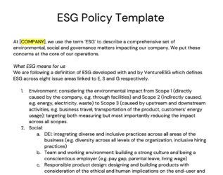 ESG Policy Template